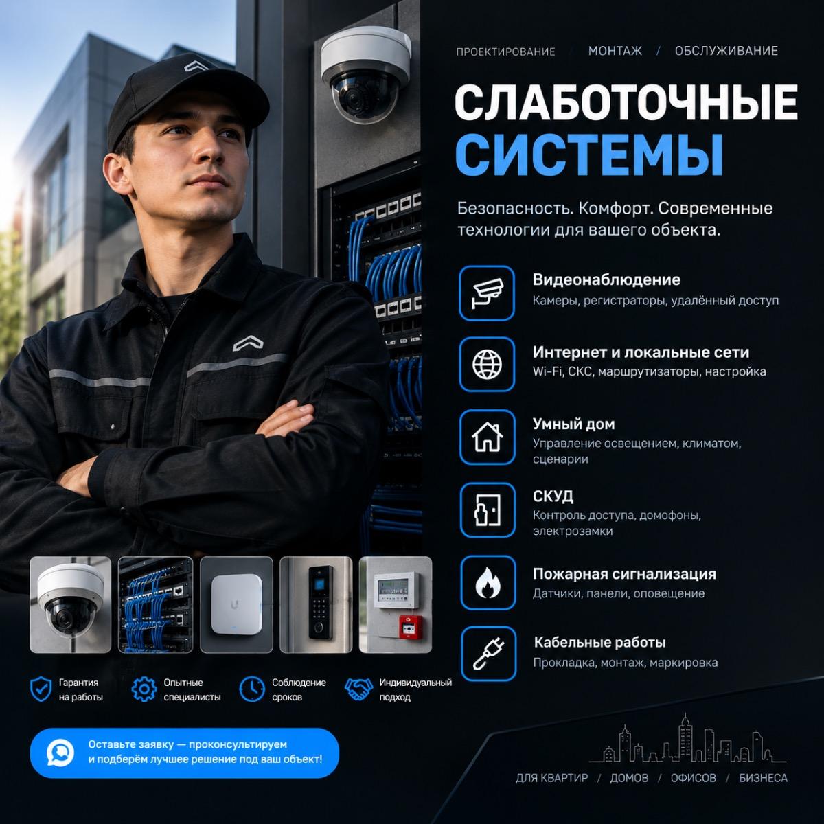 Установка техники в Ташкент — Установка камер видео наблюдениепротяжки кабеляработа со слаботочной системой